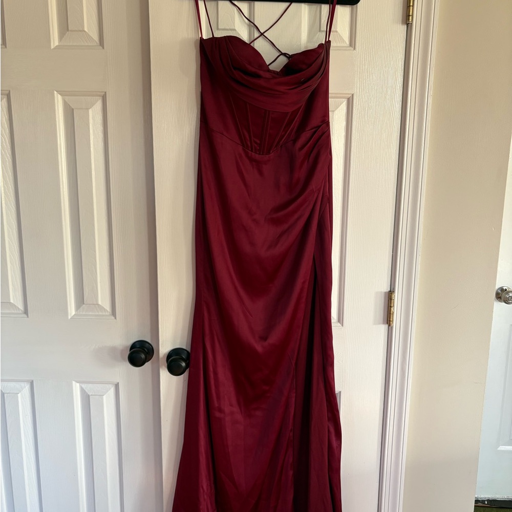 Elegant Burgundy Evening Gown